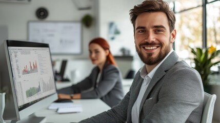 The smiling office executive