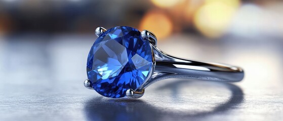 Radiant Blue Sapphire Gemstone Engagement Ring
