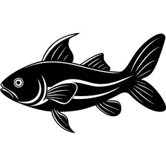 catla fish silhouette Vector