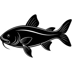 catla fish silhouette Vector