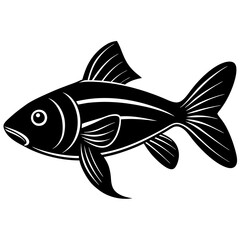 flipper fish silhouette Vector