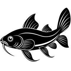 catla fish silhouette Vector