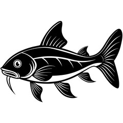 catla fish silhouette Vector