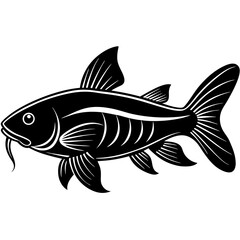 catla fish silhouette Vector