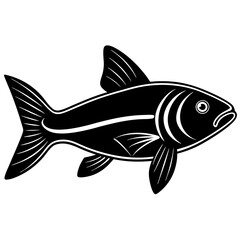 catla fish silhouette Vector