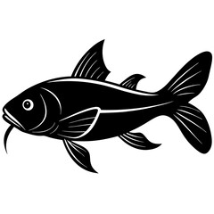 catla fish silhouette Vector