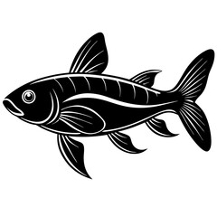 catla fish silhouette Vector