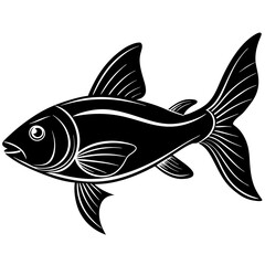 catla fish silhouette Vector