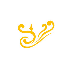 golden flower ornaments swirl