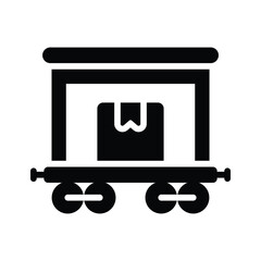 Freight transport, cargo train icon design in modern style