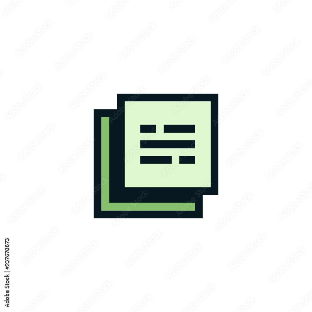 Poster sheet of paper pixel art icon, clipboard for notes. isolated vector illustration. element design for