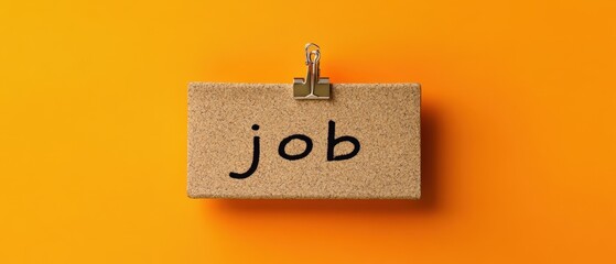 Close-up of a planner with "job" search tasks organized by platform, orange isolated background, studio lighting