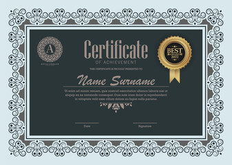 Classic certificate of achievement award template