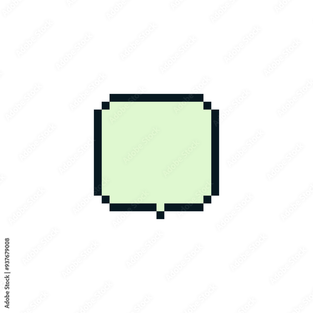 Poster speech bubble web site flat icon. pixel art style. chatting, dialog and discuss. 8-bit. isolated vec
