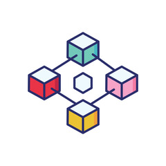 Obraz premium Blockchain icon vector stock illustration