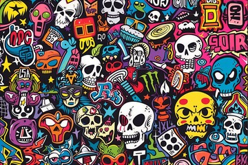 The vibrant energy of urban street art. Generative AI
