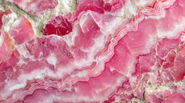 Polished thulite crystal showing rich pink color variations