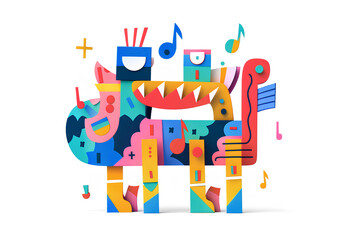 Obraz premium カラフルな音楽会