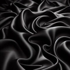 Fototapeta premium Black silk fabric texture background 