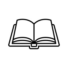 Open book icon. Notebook on white background. Education symbol.