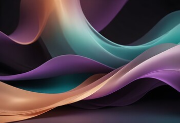 Fototapeta premium Flowing purple, violet, and black abstract background with soft, wavy shapes and subtle sparkles