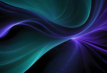 Flowing purple, violet, and black abstract background with soft, wavy shapes and subtle sparkles