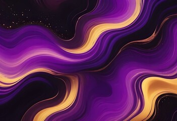 Fototapeta premium Flowing purple, violet, and black abstract background with soft, wavy shapes and subtle sparkles
