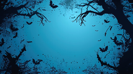 Halloween party boarder in blue color