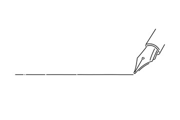 シンプルな万年筆とラインのイラスト