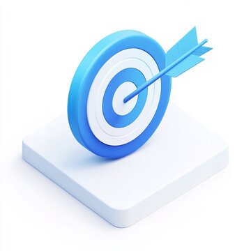 recommend clip art: Round shaped target with arrow on white background