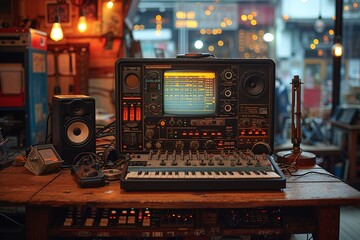 Community Radio: A photograph of a community radio station promoting local news and culture