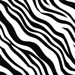 Zebra skin background seamless vector pattern featuring black and white animal print design, perfect for fabric, fashion, and textile applications with a bold and stylish look