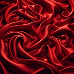 Obraz premium red silk fabric texture background 