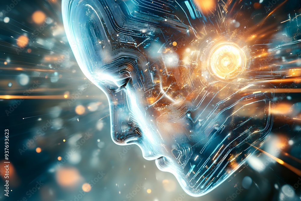 Poster artificial intelligence abstract concept.