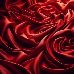 Obraz premium red silk fabric texture background 