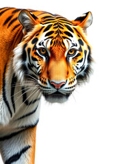 Obraz premium Bengal tiger on white background. Generative AI Illustration