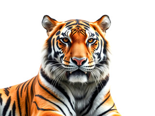 Obraz premium Bengal tiger on white background. Generative AI Illustration