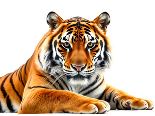 Bengal tiger on white background. Generative AI Illustration