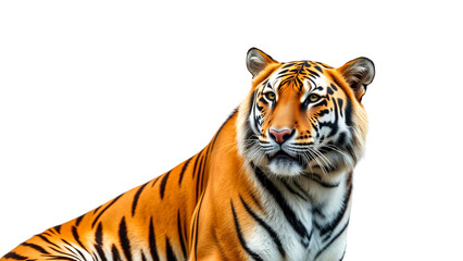 Obraz premium Bengal tiger on white background. Generative AI Illustration