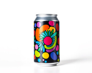 Fototapeta premium Colorful beverage cans on a white background. Generative AI Illustration
