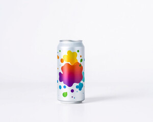 Obraz premium Colorful beverage cans on a white background. Generative AI Illustration