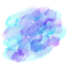 Watercolor purple and sky blue