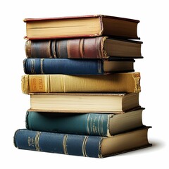 Stack of Vintage Hardback Books with Worn Covers