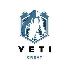 Yeti Icon Logo Design Template