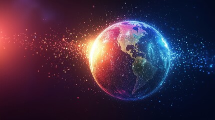 Global earth with theme of digital logistics satellite internet and e-commerce graphic concept showing global network and social media connection technology. Generative AI