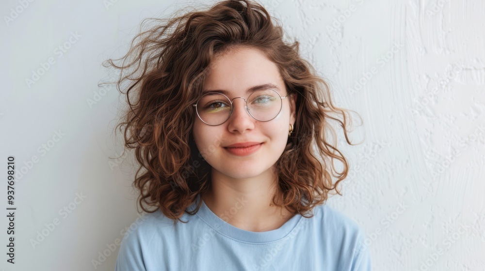 Wall mural The Young Woman in Glasses