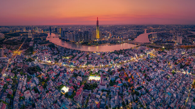 Sunset in Ho Chi Minh City, Vietnam. Photo taken on 2nd September, 2024.