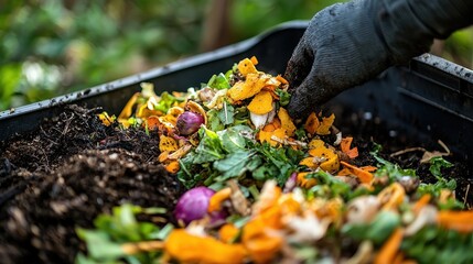 Composting Organic Waste in a Backyard Garden