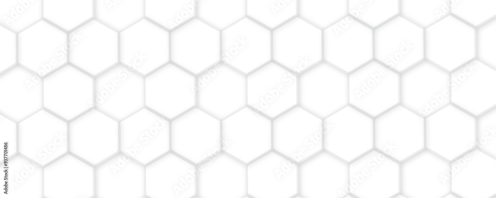 Poster 3d hexagonal structure futuristic white background and embossed hexagon abstract with hexagon backgr
