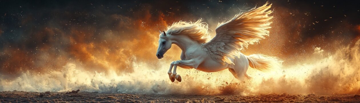 Pegasus Soaring Through the Flames.